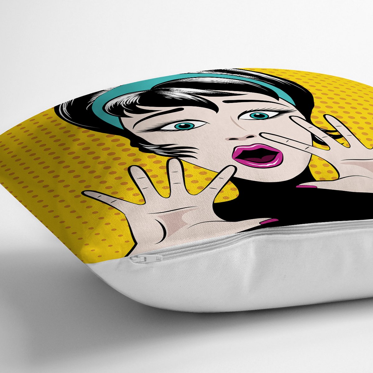 Pop Art Resimli Dijital Baskılı Dekoratif Yastık Kırlent Kılıfı