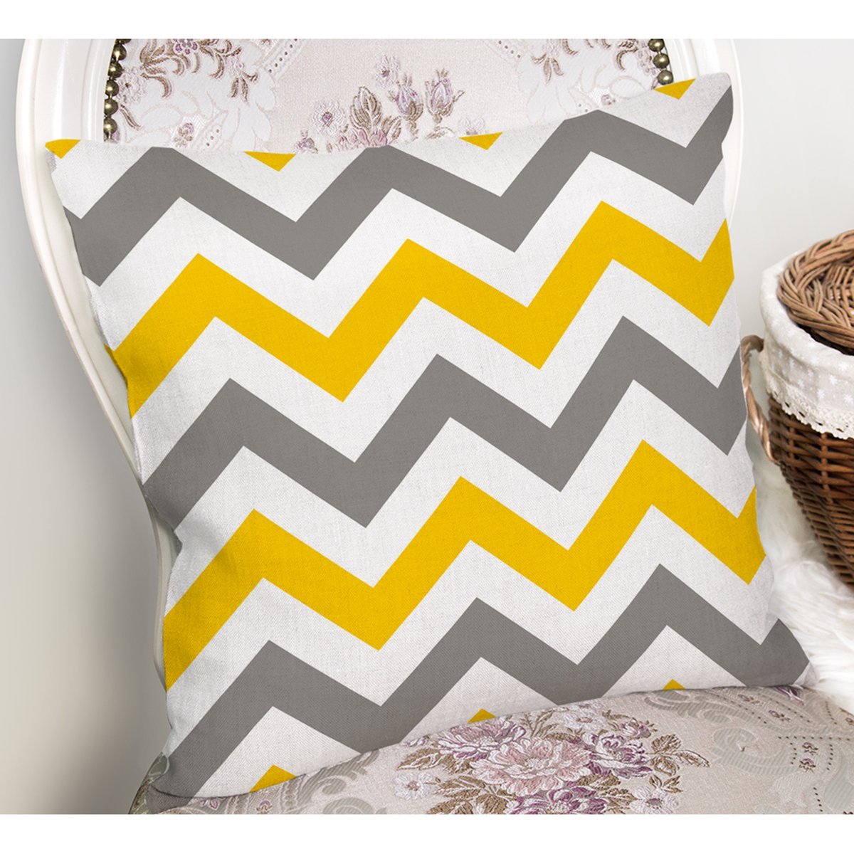 Zigzag Desen Dijital Baskılı Dekoratif Yastık Kırlent